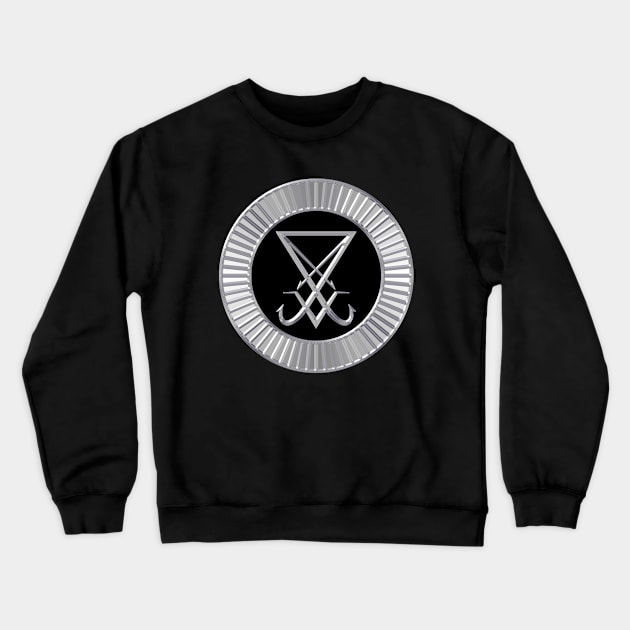 Sigil Of Lucifer Medallion Crewneck Sweatshirt by Dark Night Designs